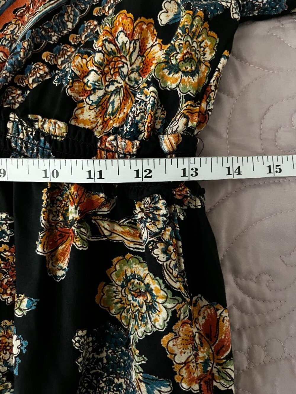 Angie Black Floral Boho Top *NWT* Size Medium - Picture 5 of 8